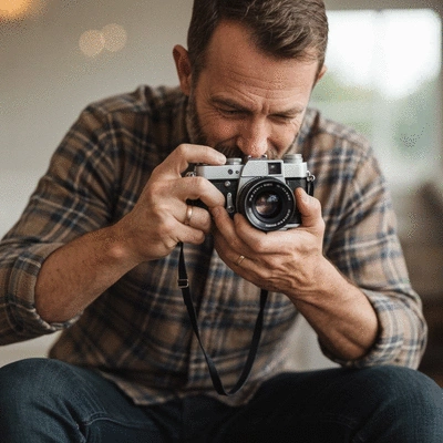 Groomer gently brushing a happy dog's fur, bright clean environment, no text, no words, no typography, 8K