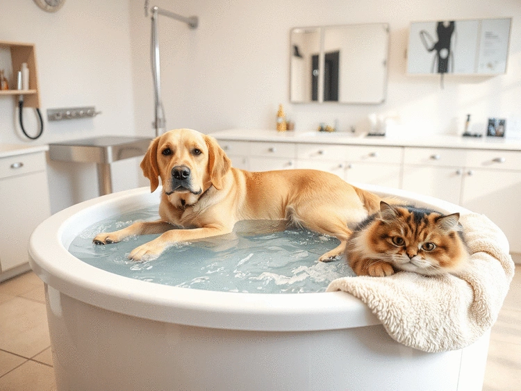 Hydromassage pour chiens et chats : un soin relaxant en salon de toilettage à Reims